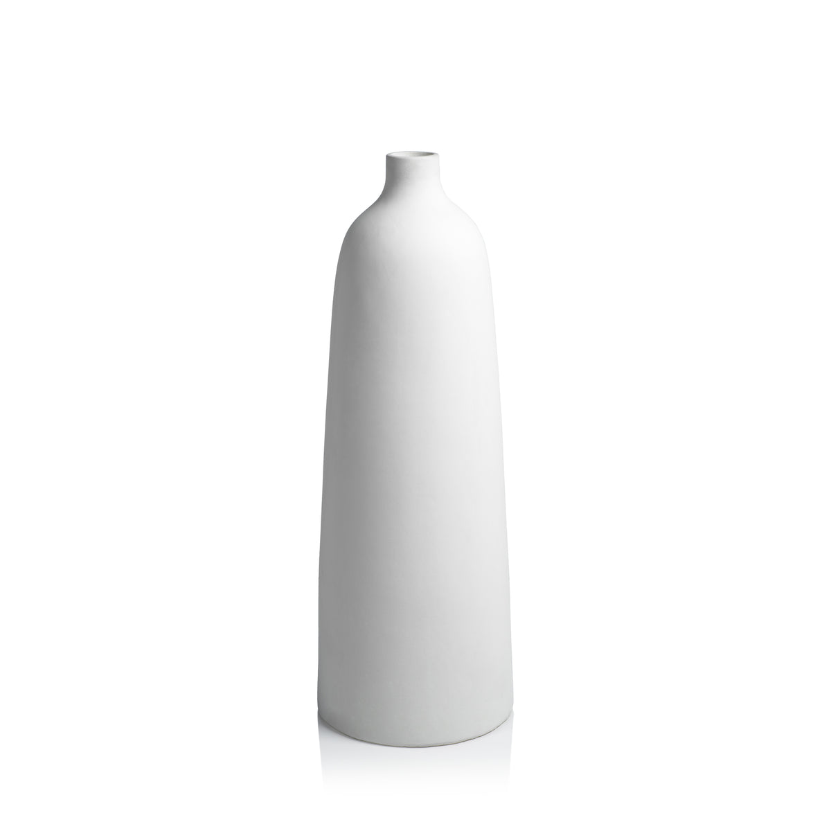Zodax Biya 31.5' Tall All White Earthenware Vase