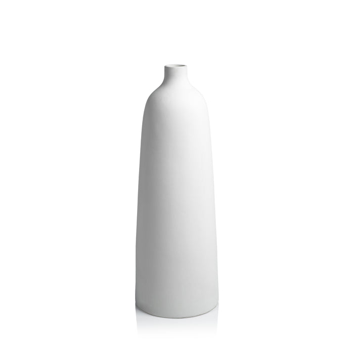 Zodax Biya 31.5' Tall All White Earthenware Vase