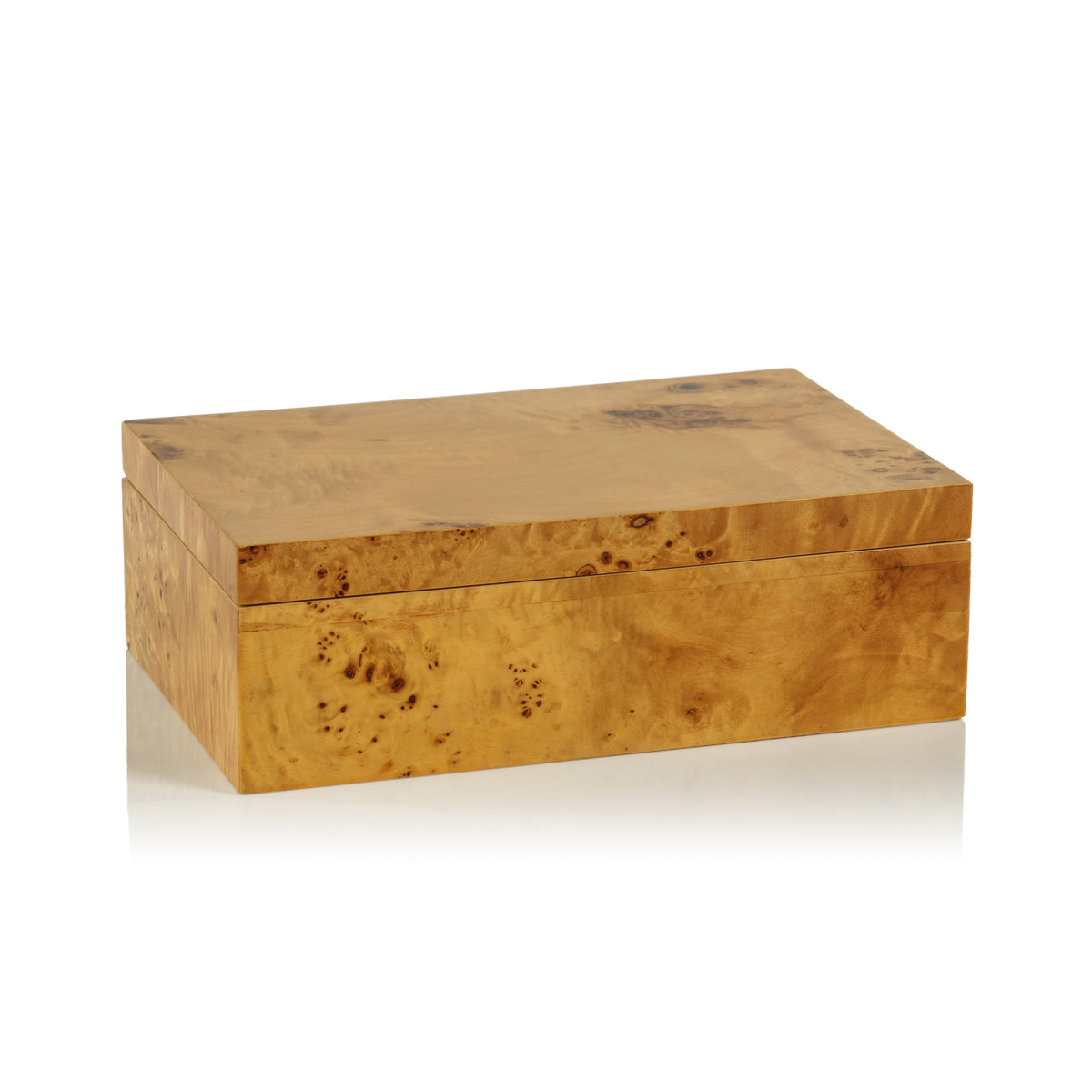 Zodax Dubbo Burl Wood Design Decorative Box, 10" x 6.5" x 2.5"