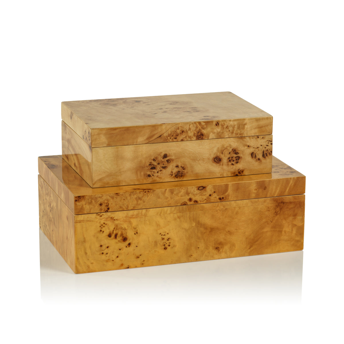 Zodax Dubbo Burl Wood Design Decorative Box, 10" x 6.5" x 2.5"