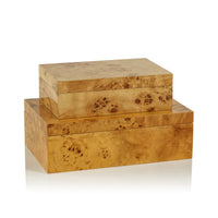 Zodax Dubbo Burl Wood Design Decorative Box, 10" x 6.5" x 2.5"