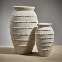 Zodax Tommaso White Earthenware Vase, 20"