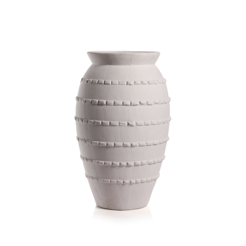 Zodax Tommaso White Earthenware Vase, 20"