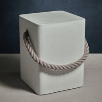 Zodax Tiziano Concrete Stool with Rope Handle,
