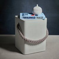 Zodax Tiziano Concrete Stool with Rope Handle,