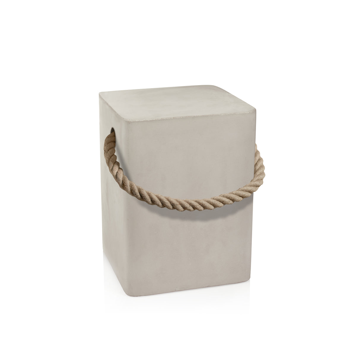 Zodax Tiziano Concrete Stool with Rope Handle,