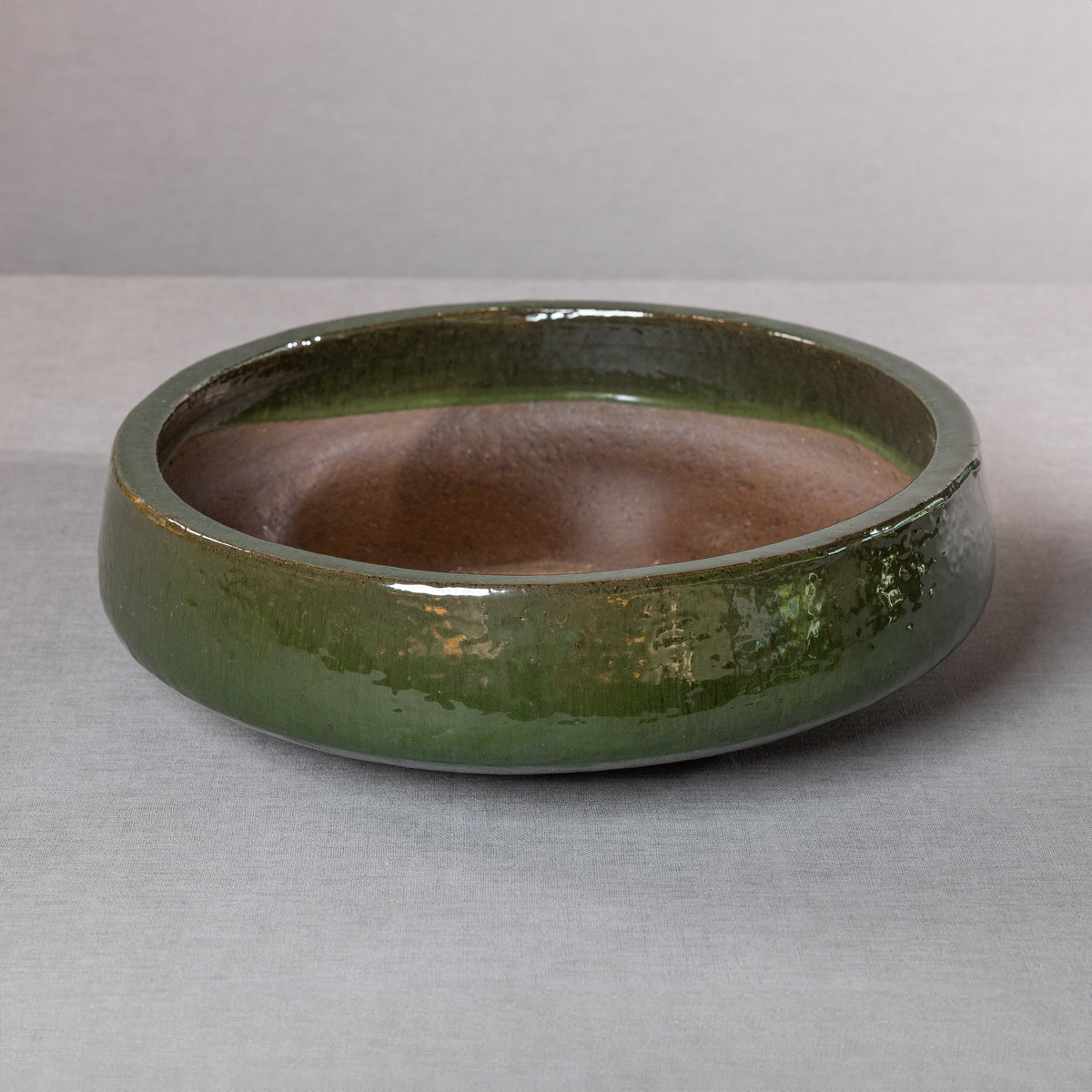 Zodax Zeno Green Glazed Stoneware  Planter Bowl