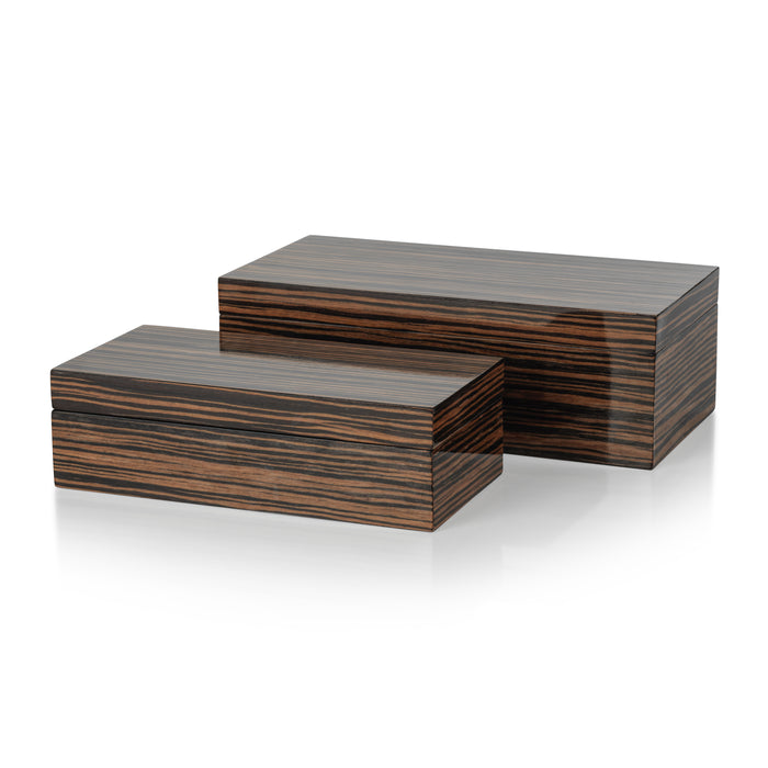 Zodax Alpertun Ebony Veneer Decorative Box, Small