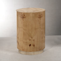 Zodax Lolita Burl Wood Veneer Stool / Table, 14" x 18.5"