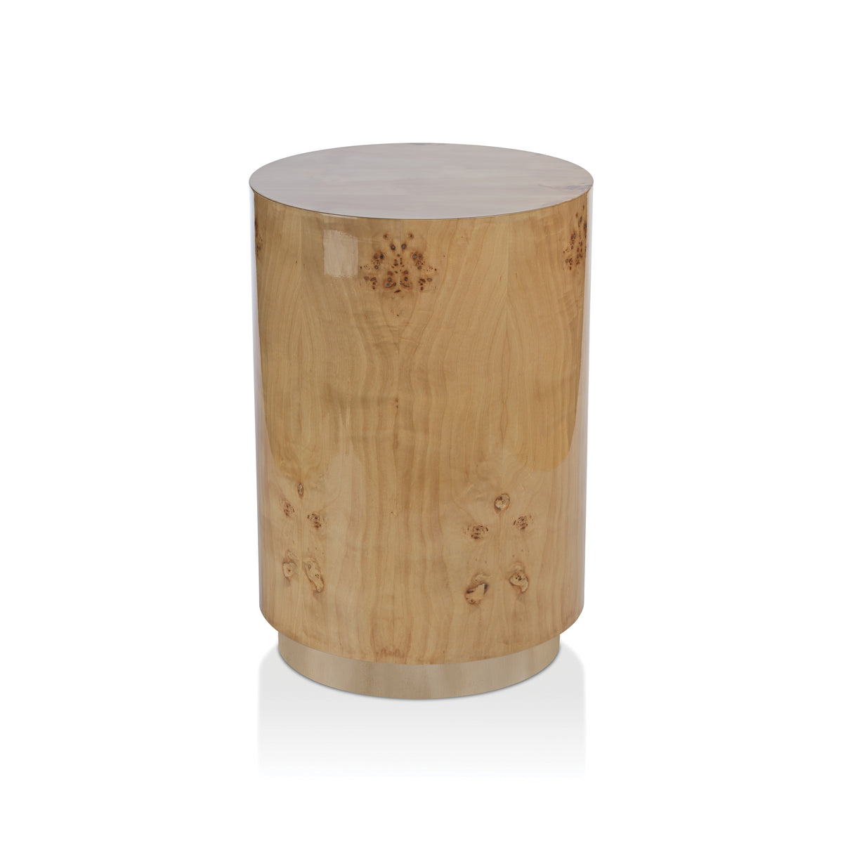 Zodax Lolita Burl Wood Veneer Stool / Table, 14" x 18.5"