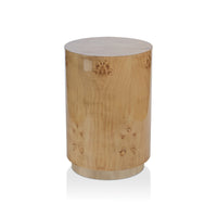 Zodax Lolita Burl Wood Veneer Stool / Table, 14" x 18.5"