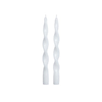 Zodax Lumière Twist Formal Taper Candles, Set of 12 – Holiday Table Décor, White, 10"