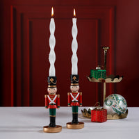 Zodax Lumière Twist Formal Taper Candles, Set of 12 – Holiday Table Décor, White, 12"