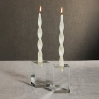 Zodax Lumière Twist Formal Taper Candles, Set of 12 – Holiday Table Décor, Ivory, 12"