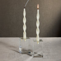 Zodax Lumière Twist Formal Taper Candles, Set of 12 – Holiday Table Décor, Ivory, 12"