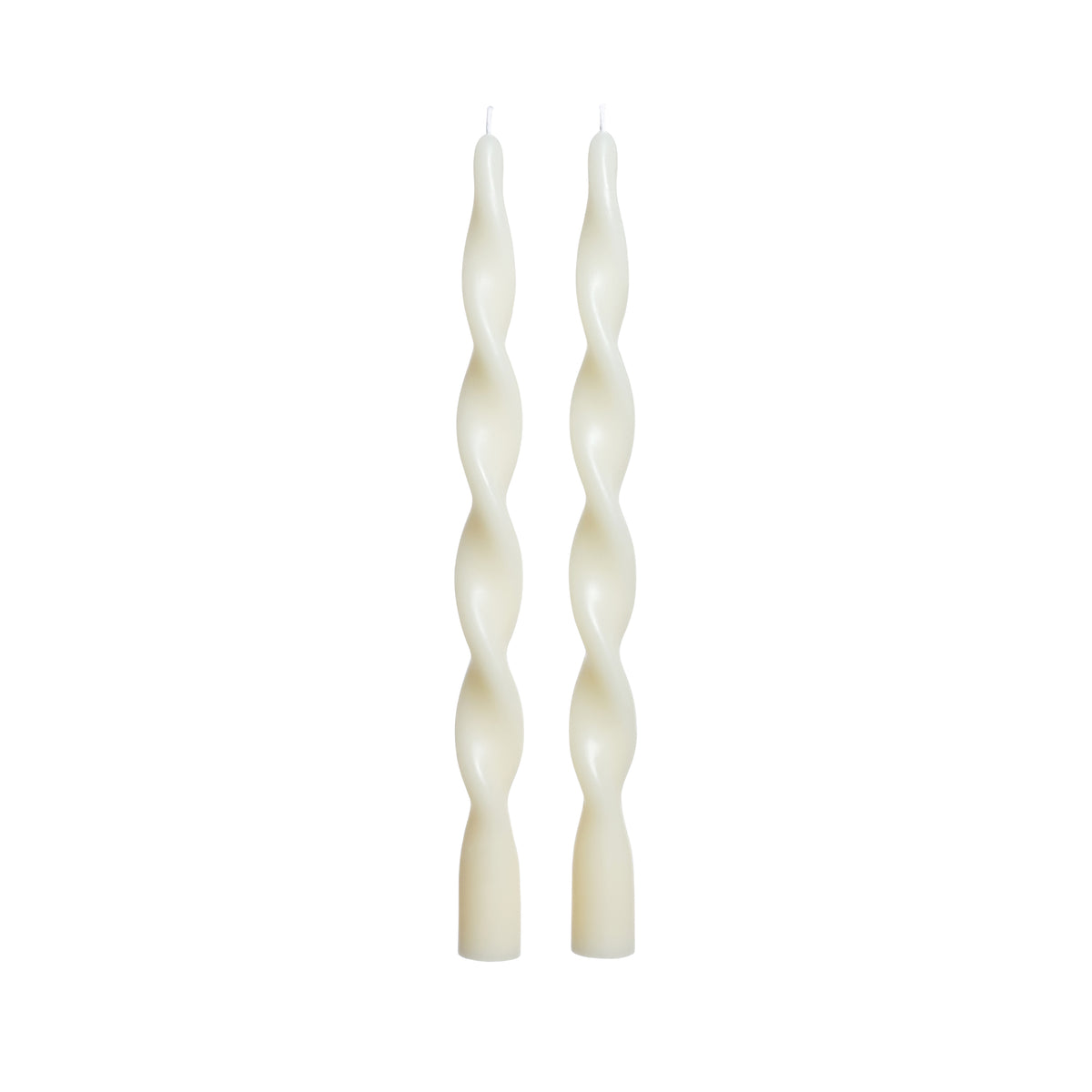 Zodax Lumière Twist Formal Taper Candles, Set of 12 – Holiday Table Décor, Ivory, 12"