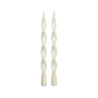 Zodax Lumière Twist Formal Taper Candles, Set of 12 – Holiday Table Décor, Ivory, 12"