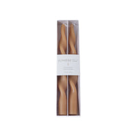 Zodax Lumière Twist Formal Taper Candles, Set of 12 – Holiday Table Décor, Desert Beige, 10"