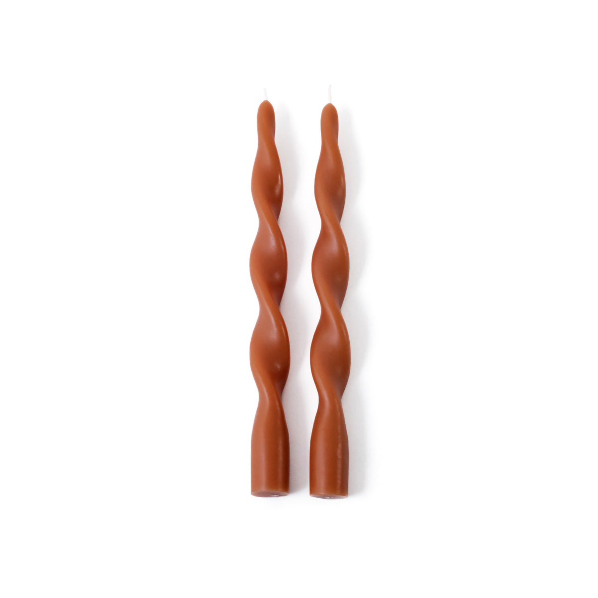Zodax Lumière Twist Formal Taper Candles, Set of 12 – Holiday Table Décor, Amber Dune, 10"