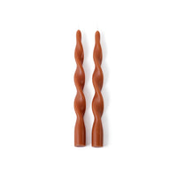 Zodax Lumière Twist Formal Taper Candles, Set of 12 – Holiday Table Décor, Amber Dune, 10"