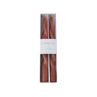 Zodax Lumière Twist Formal Taper Candles, Set of 12 – Holiday Table Décor, Amber Dune, 10"