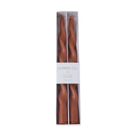 Zodax Lumière Twist Formal Taper Candles, Set of 12 – Holiday Table Décor, Amber Dune, 12"