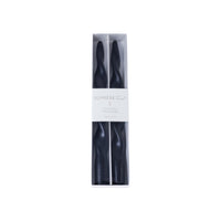 Zodax Lumière Twist Formal Taper Candles, Set of 12 – Holiday Table Décor, Black, 10"