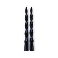 Zodax Lumière Twist Formal Taper Candles, Set of 12 – Holiday Table Décor, Black, 12"