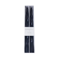 Zodax Lumière Twist Formal Taper Candles, Set of 12 – Holiday Table Décor, Black, 12"