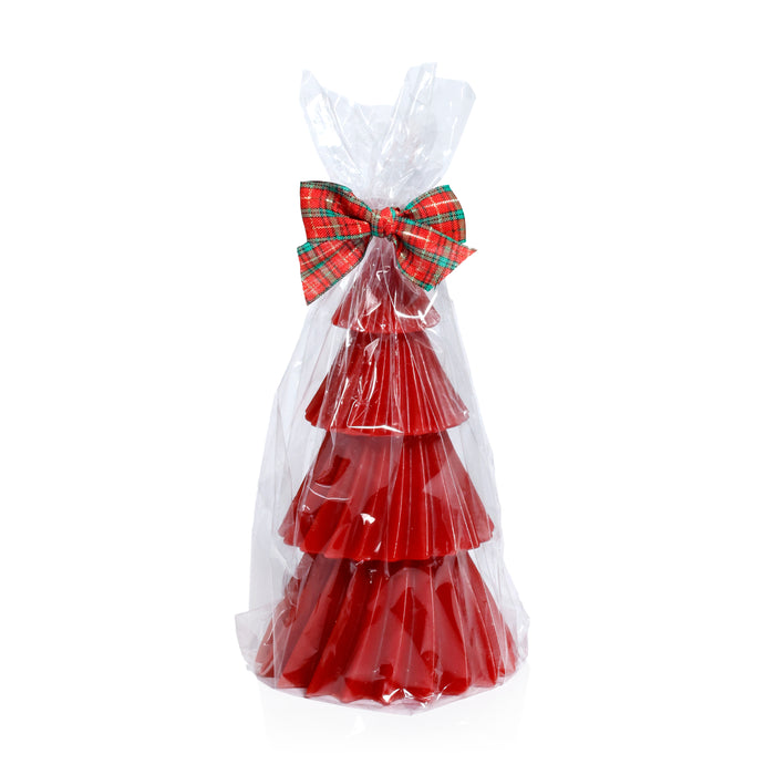Zodax Twinkle Tree Decorative Holiday Candles, Set of 6, Red