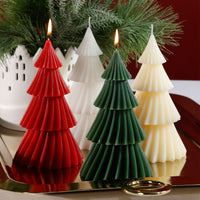 Zodax Twinkle Tree Decorative Holiday Candles, Set of 6, Green
