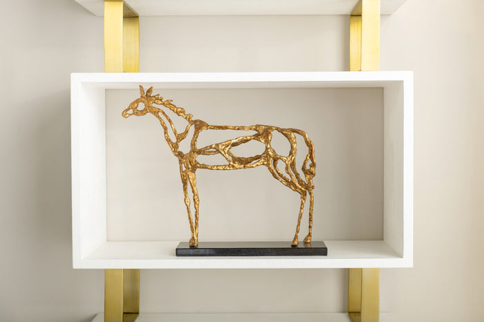 Villa & House Arabian Horse Statue, Gold Leaf