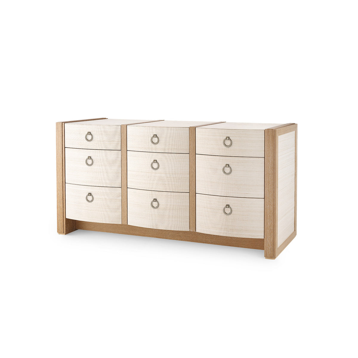Villa & House Albert Extra Large 9-Drawer with Glass Top, Light Natural Shimmer