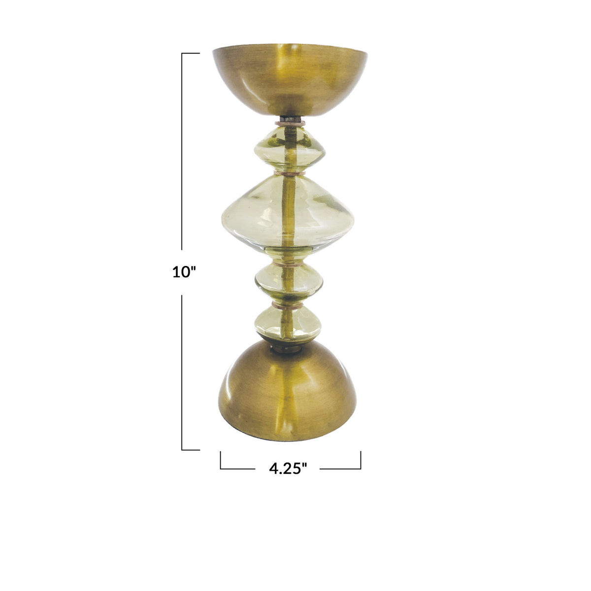 Design Shop Recycled Glass & Metal Pillar Holder (holds 3" Pillar)