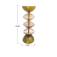 Design Shop Recycled Glass & Metal Pillar Holder (holds 3" Pillar)