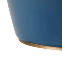 Villa & House Aksel Lamp with Shade 17-inch White Linen, with Gold, Cruise Teal