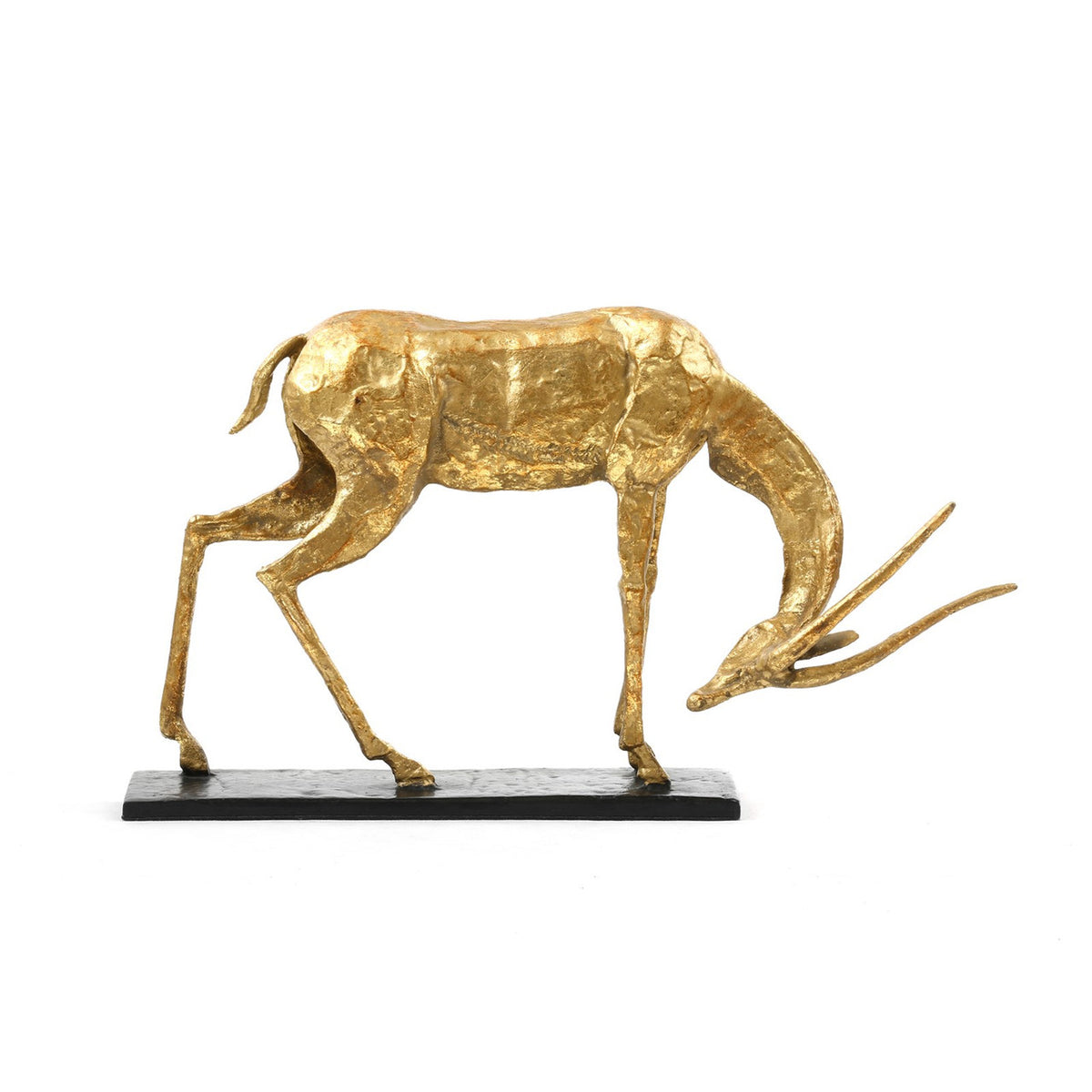 Villa & House Antelope Straight Horn Statue, Gold Leaf