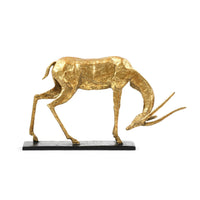 Villa & House Antelope Straight Horn Statue, Gold Leaf