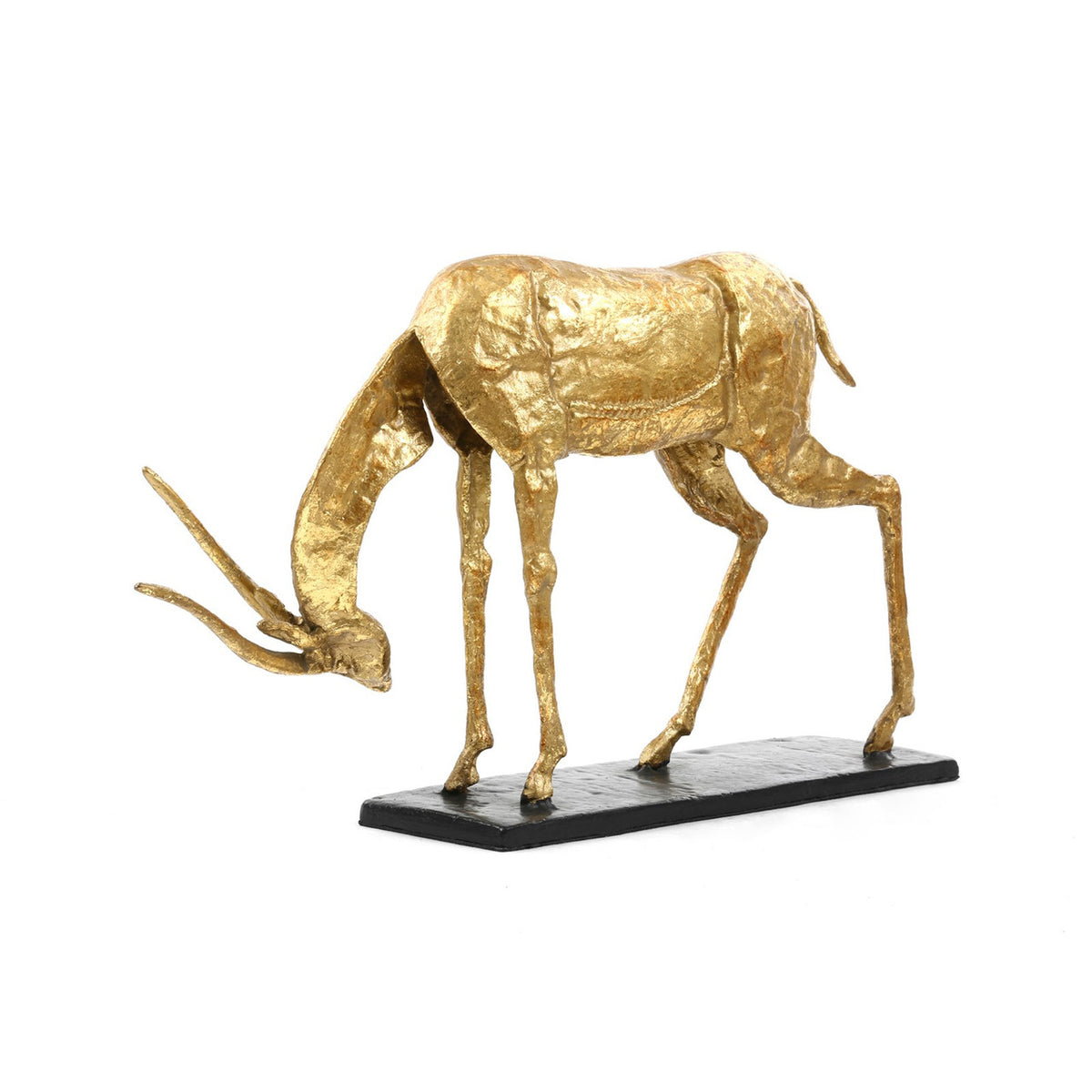 Villa & House Antelope Straight Horn Statue, Gold Leaf