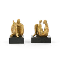 Villa & House Amadeo Sitting Statue (Pair), Gold Leaf
