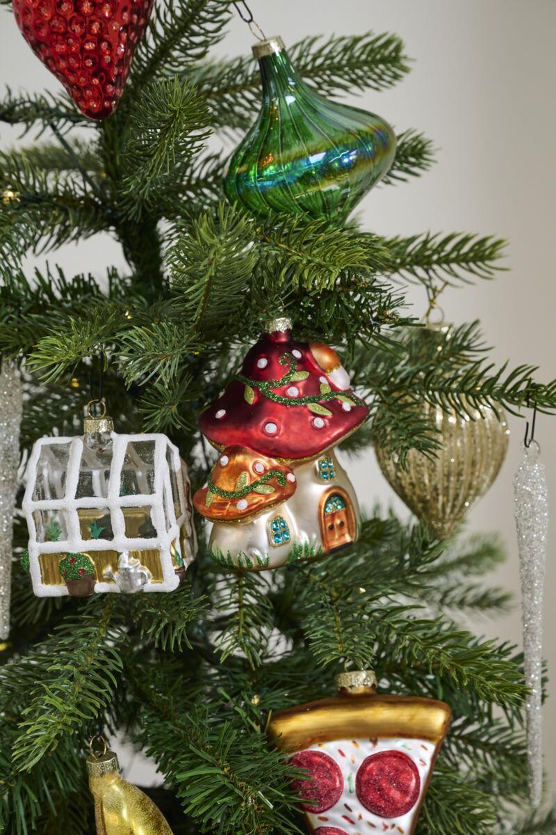 Design Shop Amanita Houses Ornament 3.5"x 3"x 4", Set of 6