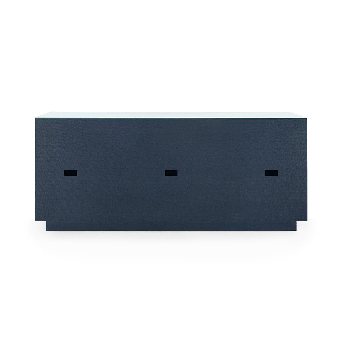 Villa & House Ansel Extra Large 6-Drawer with Glass Top, Blue Steel
