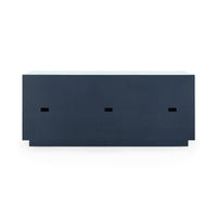 Villa & House Ansel Extra Large 6-Drawer with Glass Top, Blue Steel