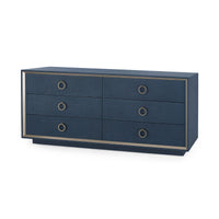 Villa & House Ansel Extra Large 6-Drawer, Blue Steel