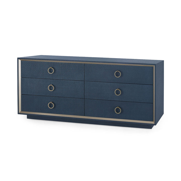 Villa & House Ansel Extra Large 6-Drawer, Blue Steel