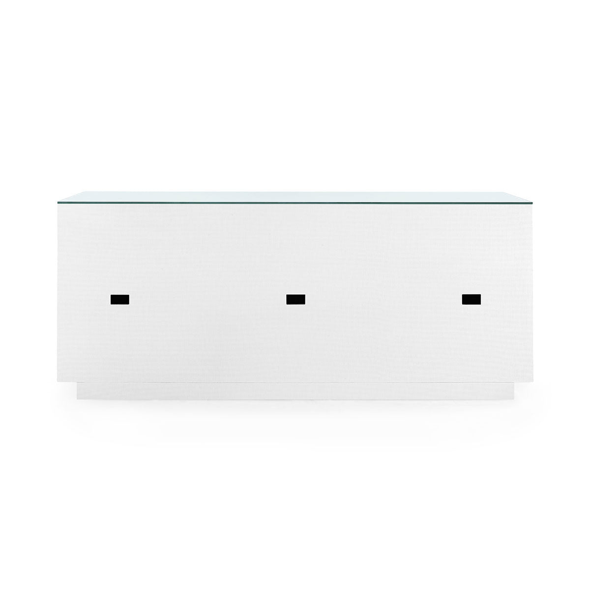 Villa & House Ansel Extra Large 6-Drawer with Glass Top, Chiffon White