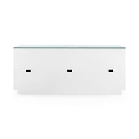 Villa & House Ansel Extra Large 6-Drawer with Glass Top, Chiffon White