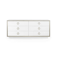 Villa & House Ansel Extra Large 6-Drawer, Chiffon White