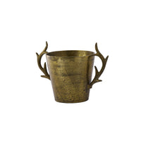 Design Shop Antique Antler Bucket 12"x 7.5"x 8.75"