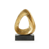 Villa & House Alpha Statue, Gold Leaf and Nero Marquina Marble